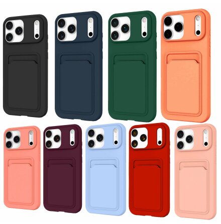 iPhone 17 Pro Silikonskal med Kortficka  Vardagsklart Skydd