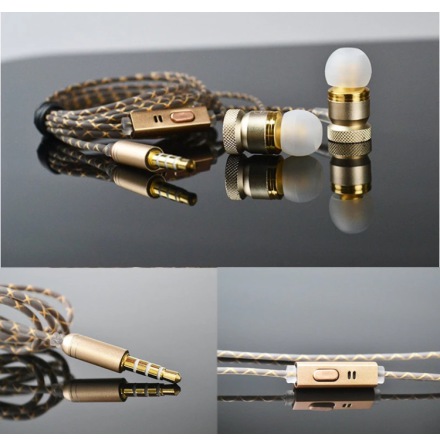 TOMKAS In-ear Metallic Earphone med Mic In-line Control