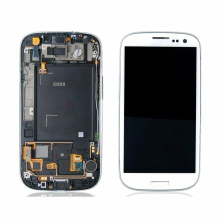 Samsung Galaxy S3 (i9300) - LCD Display Skrm VIT (Inkl Ram)