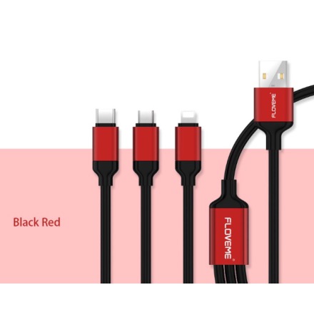 Multi-Laddningskabel 3 i 1 Micro/C-Type/Lightning FLOVEME 