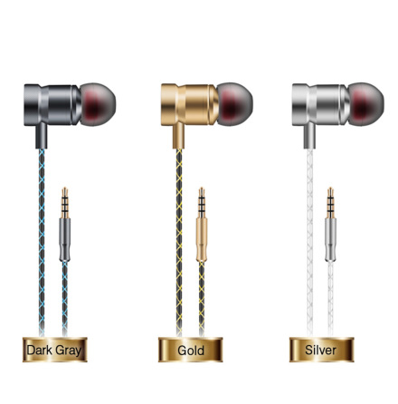 In-Ear Hrlurar i Metal (SUPER BASS) AUX