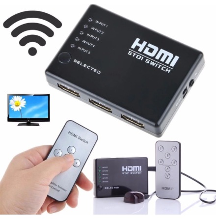 5 port HDMI Splitter Switch Switcher Box vljaren 1080P