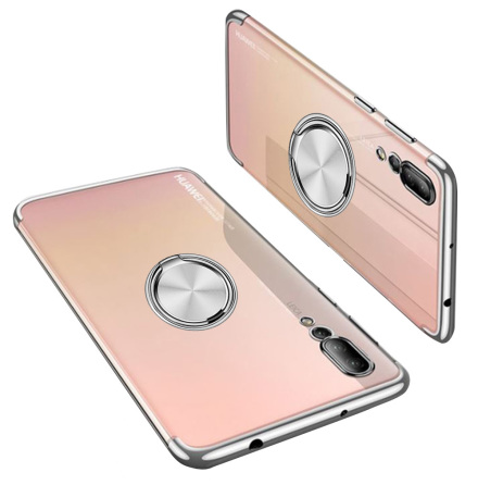 Huawei P20 Pro - Skyddande Silikonskal med Ringhllare