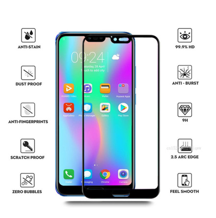 Skrmskydd 2.5D med Ram 9H HD-Clear Screen-Fit Honor 10